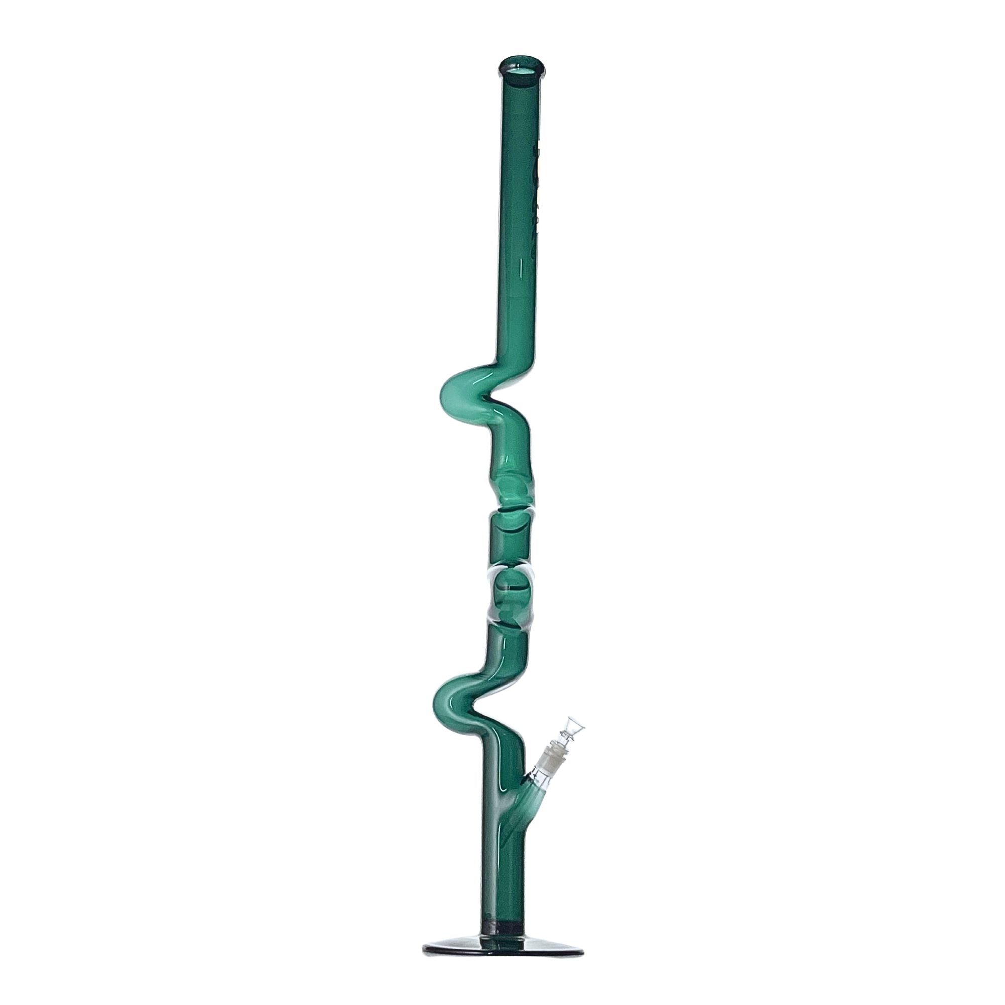 Rock Glass Emerald Serpent 43-Inch Zong - Discreet Smoker