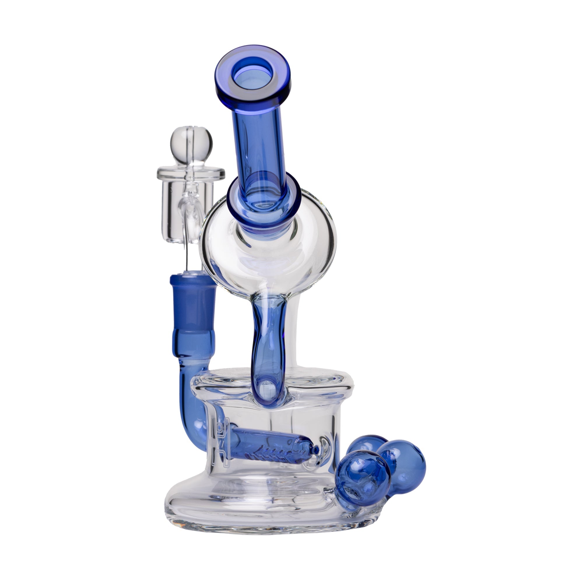 Human Grade 7.5" Recycler 45 (Triple Marble) Glass Dab Rig - Discreet Smoker