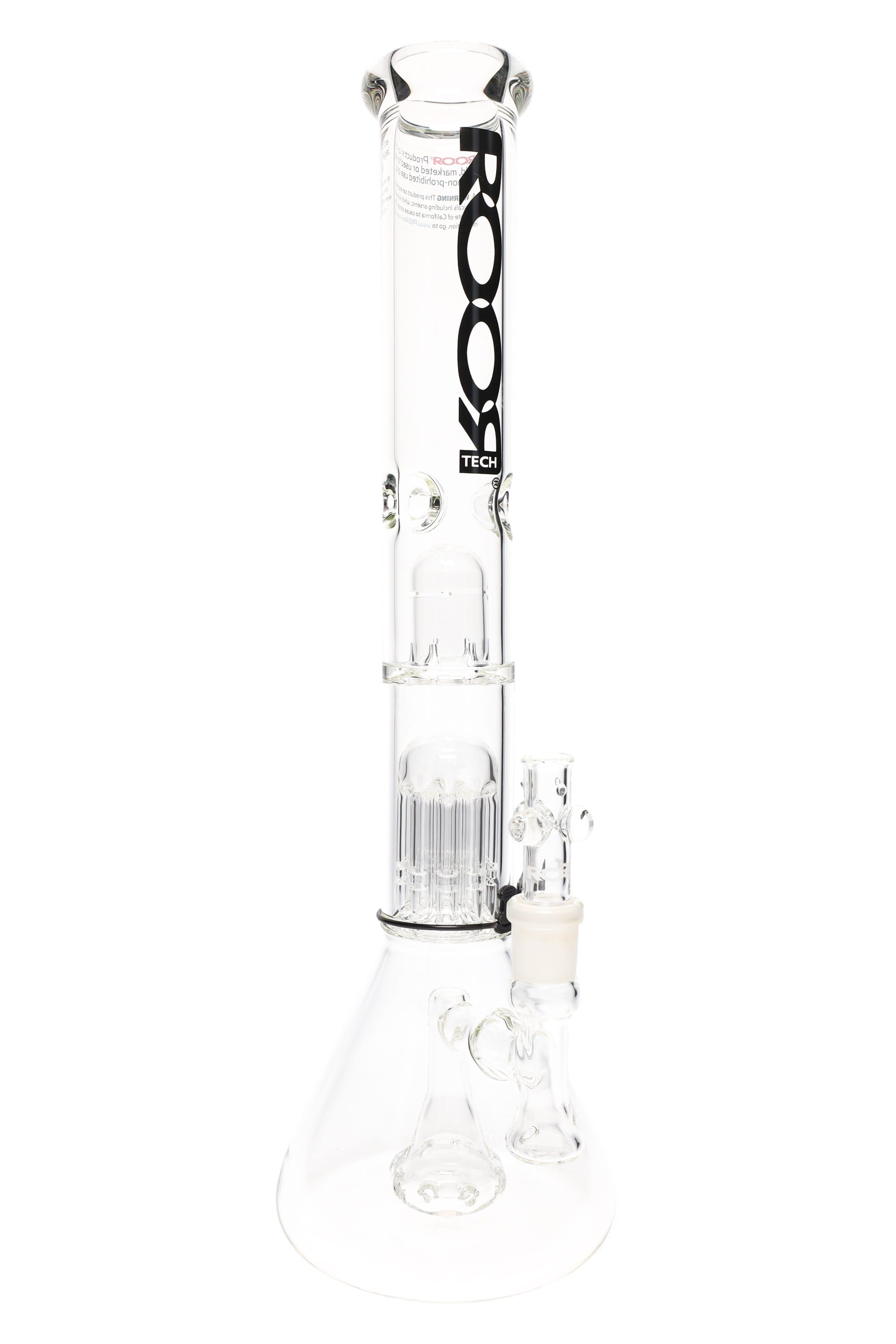 ROOR Tech Stemless Clear Beaker Bong – Multi Percs – 18″ – 5 mm - Discreet Smoker