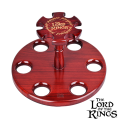 Pulsar Shire Pipes x LoTR COUNCIL OF ELROND Multi-Pipe Wood Display Stand - 8"x5" - Discreet Smoker