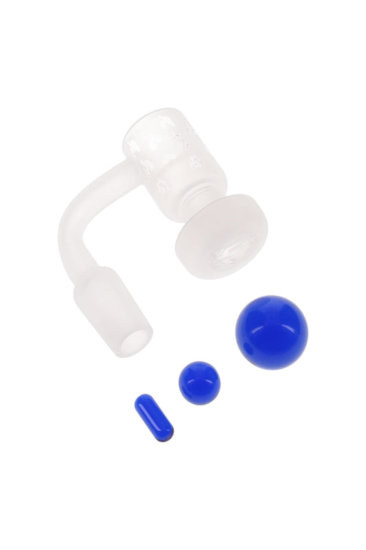 Quartz 14.5 mm Male 90° Terp Slurper Banger – With Beads - Discreet Smoker