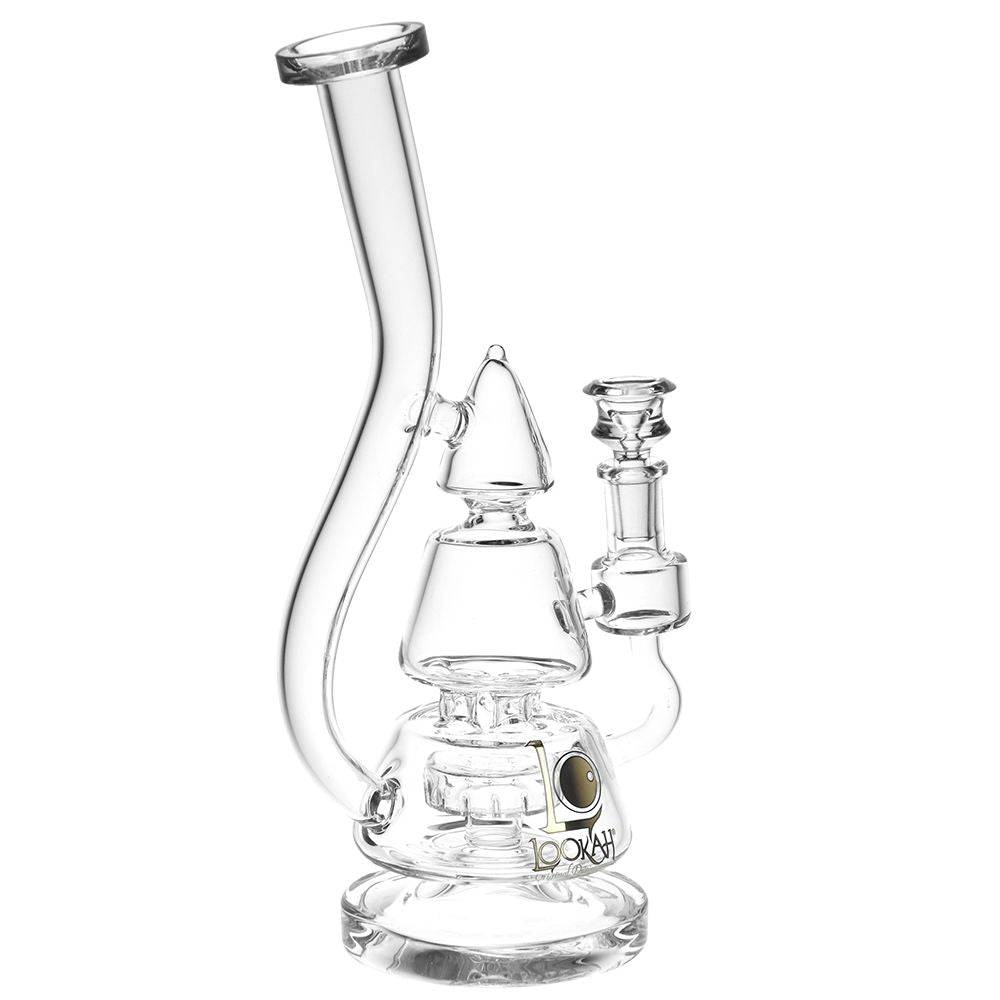 Lookah Glass Stacked Triangle Water Pipe | 11.25" - Discreet Smoker