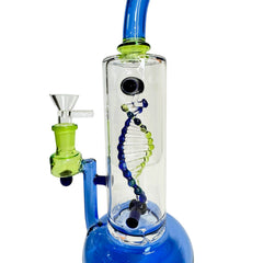 Daze Glass - 2nd Gen Spinning DNA & Turbine Perc Glass Water Pipe - Discreet Smoker