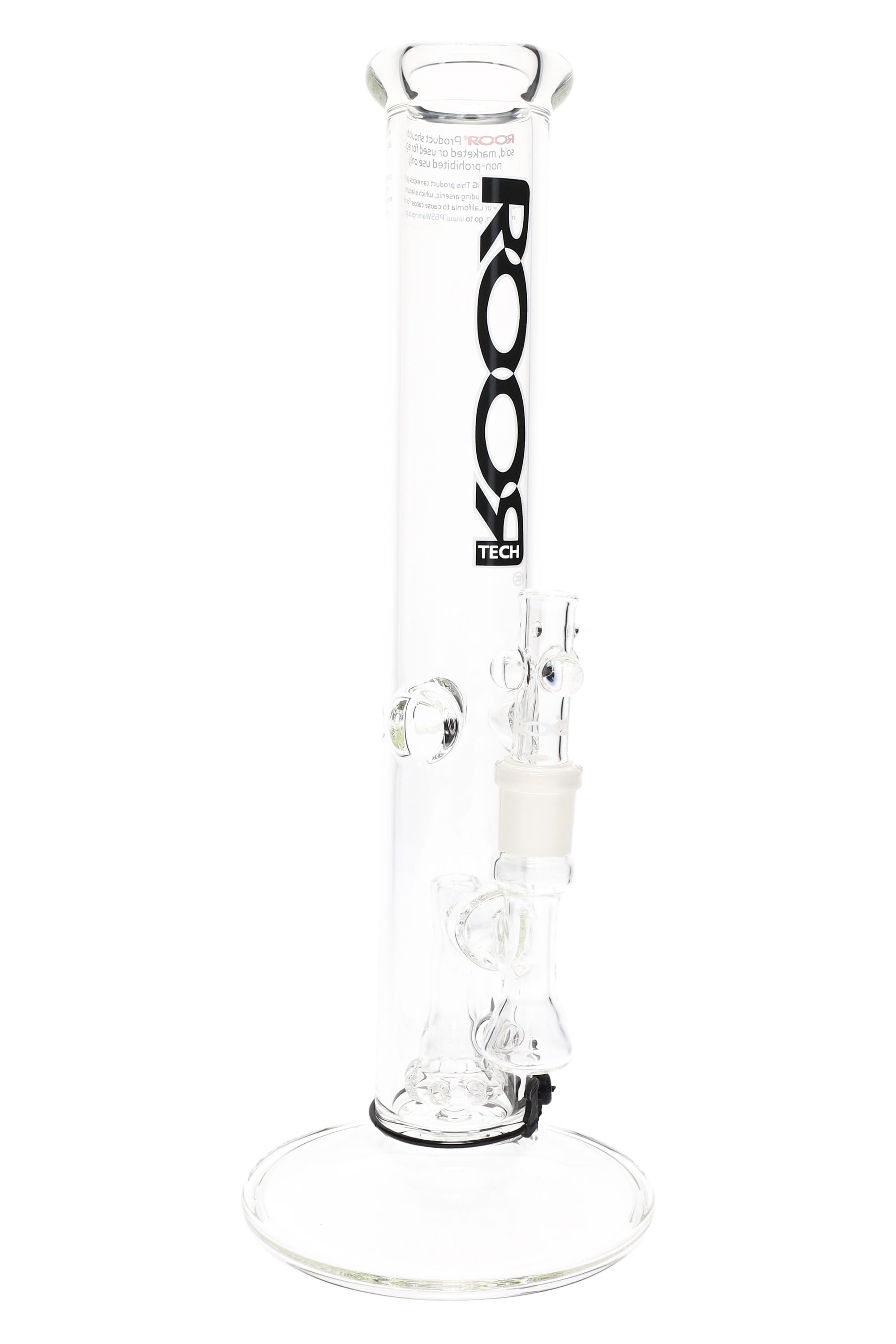 ROOR Tech 14″ Straight Tube Bong with Showerhead Perc – 5 mm Clear - Discreet Smoker