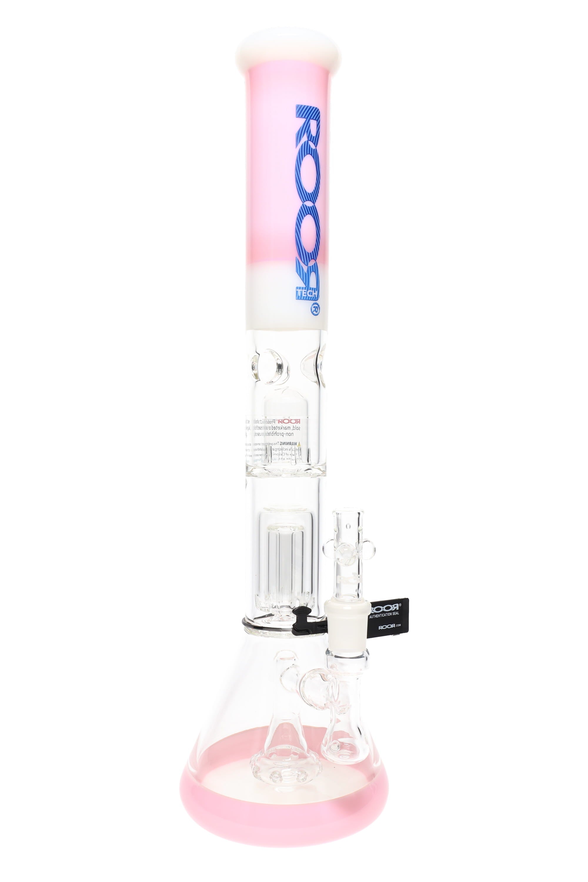 ROOR Tech Stemless Multicolor Beaker Bong – Multi Percs – 18″ – 5 mm - Discreet Smoker