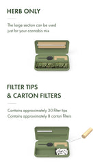 Tobox Green All-In-One Pocket Size Smell-Proof Stash Box Rolling Kit - Discreet Smoker