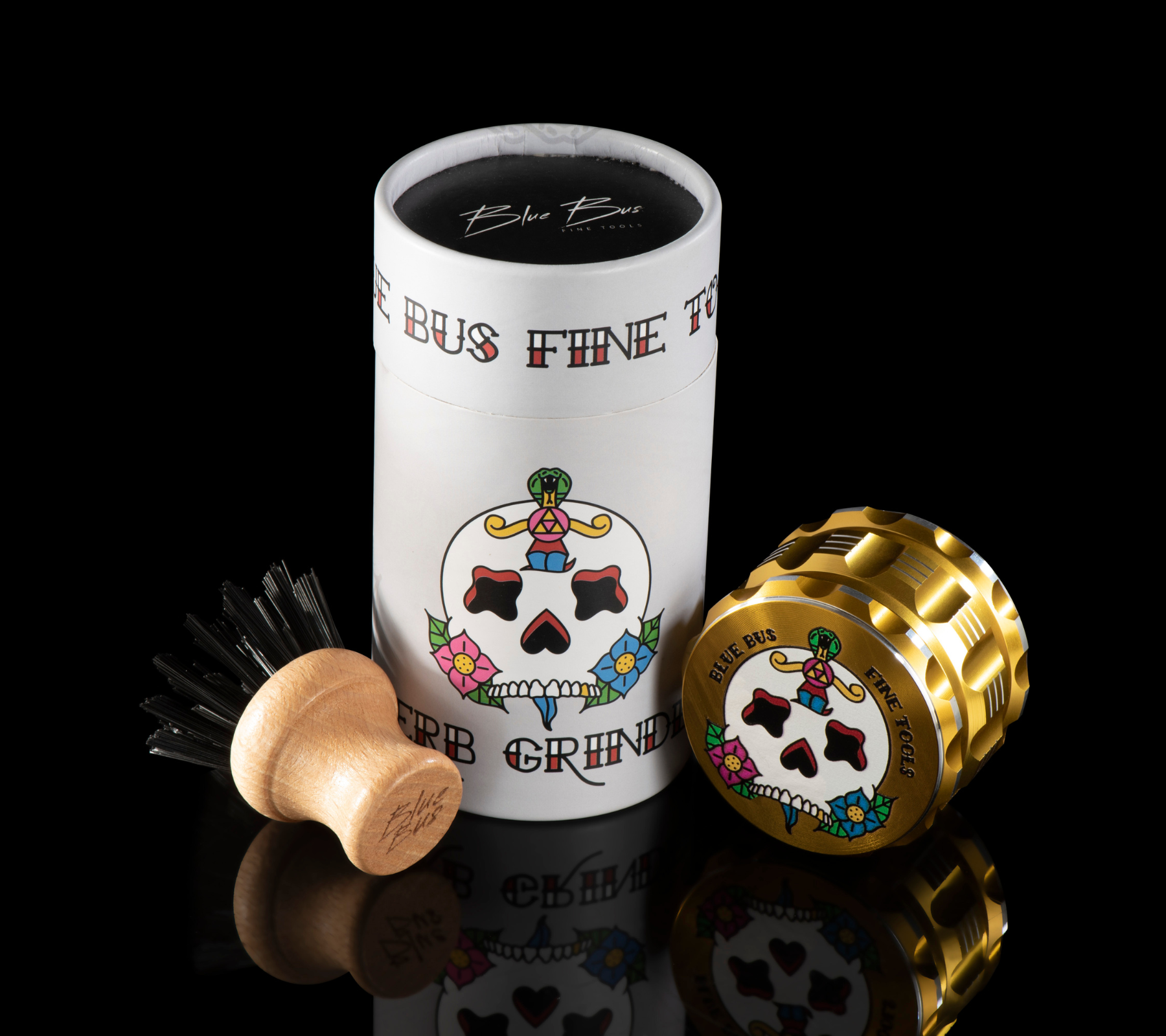 Bluebus GA 2.5 Inch Grinder Gold (Old School Edition) - Discreet Smoker