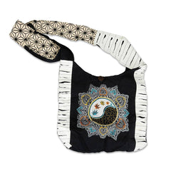 Yin Yang Hemp Leaf Mandala Sling Bag - 15"x15" - Discreet Smoker