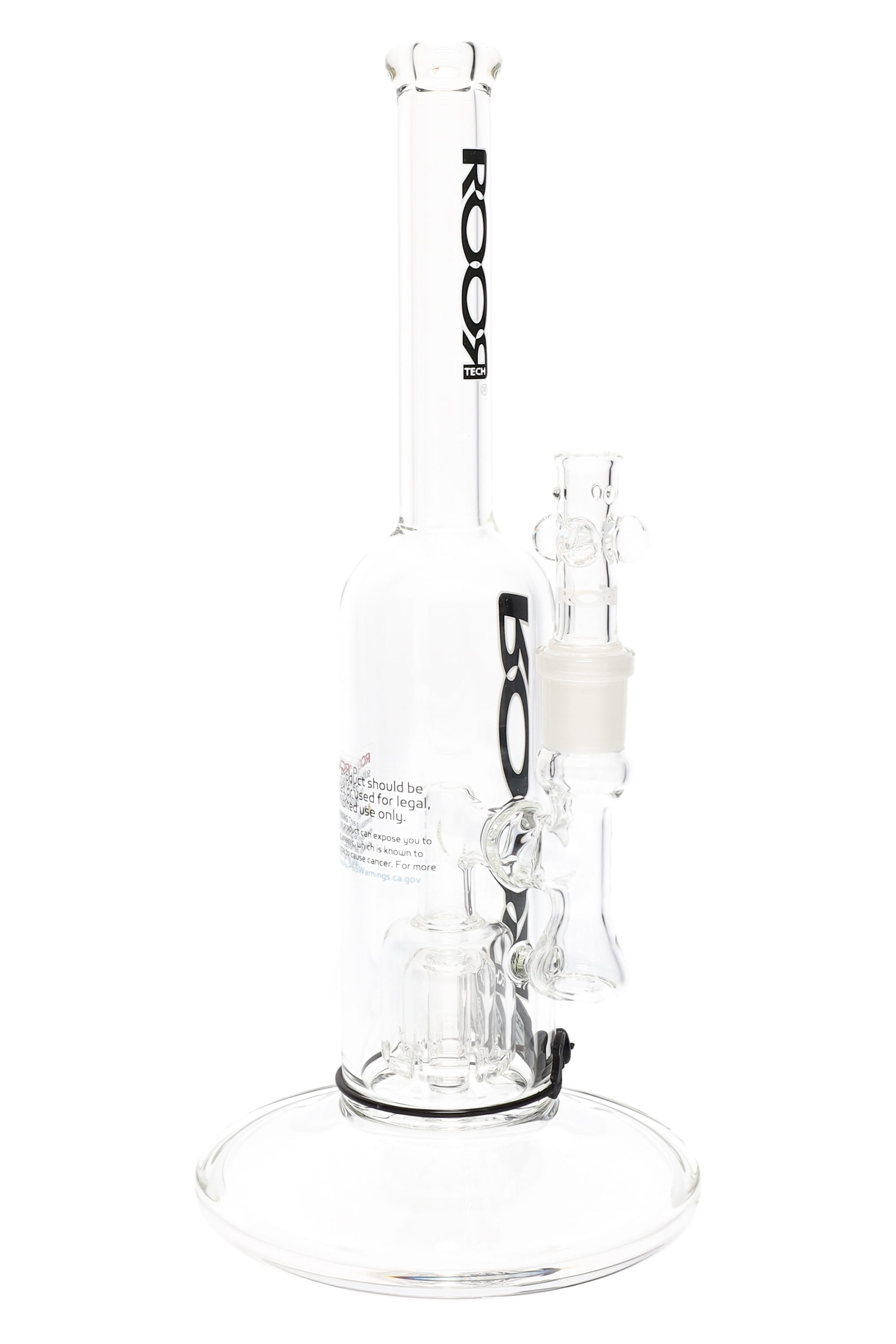 ROOR Tech Stemless Straight Tube Bong – Barrel Perc – 12″ – Clear - Discreet Smoker