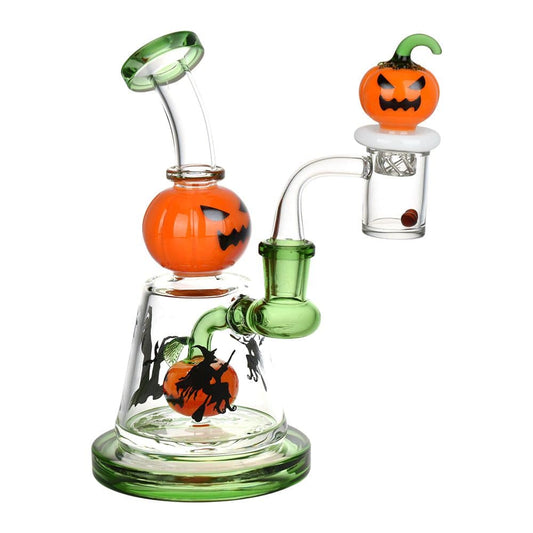 Halloween Ball Glass Dab Rig Set - 6.75" / 14mm F - Discreet Smoker