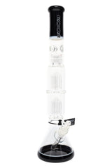 ROOR Tech 17" Multicolor Beaker Bong – Glass-on-Glass with Double Tree Percs - Discreet Smoker