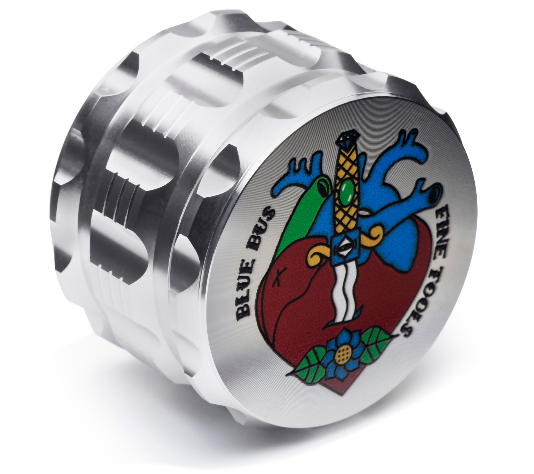 Bluebus GA 2.5 Inch Grinder Silver (Old School Edition) - Discreet Smoker
