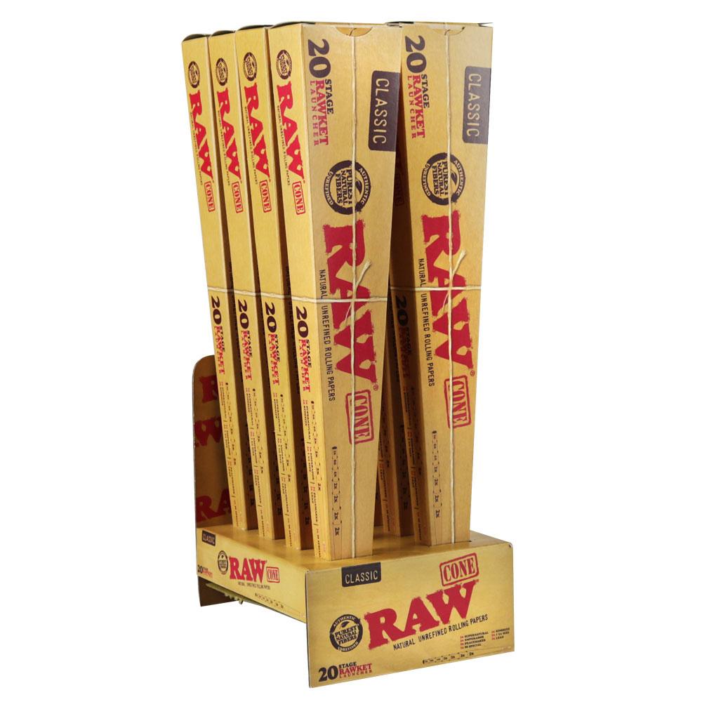 Raw Classic 20 Stage Rawket Launcher Pre-rolled Cones - Discreet Smoker