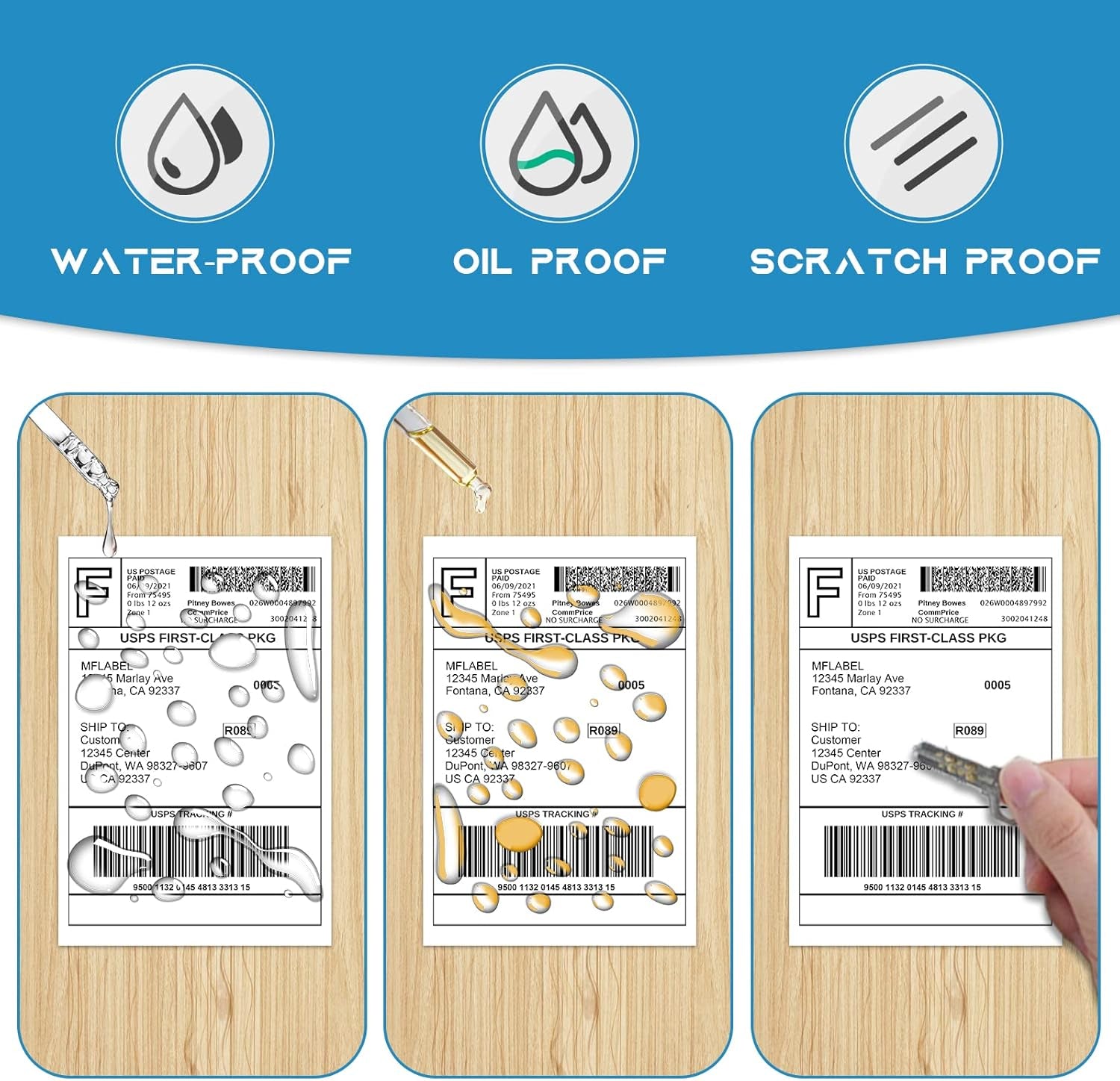 4X6 Thermal Shipping Labels - 2 Rolls of 250, Perforated & Smudge-Proof Direct Thermal Labels Compatible with Rollo, Zebra, for Amazon UPS Fedex Shopify