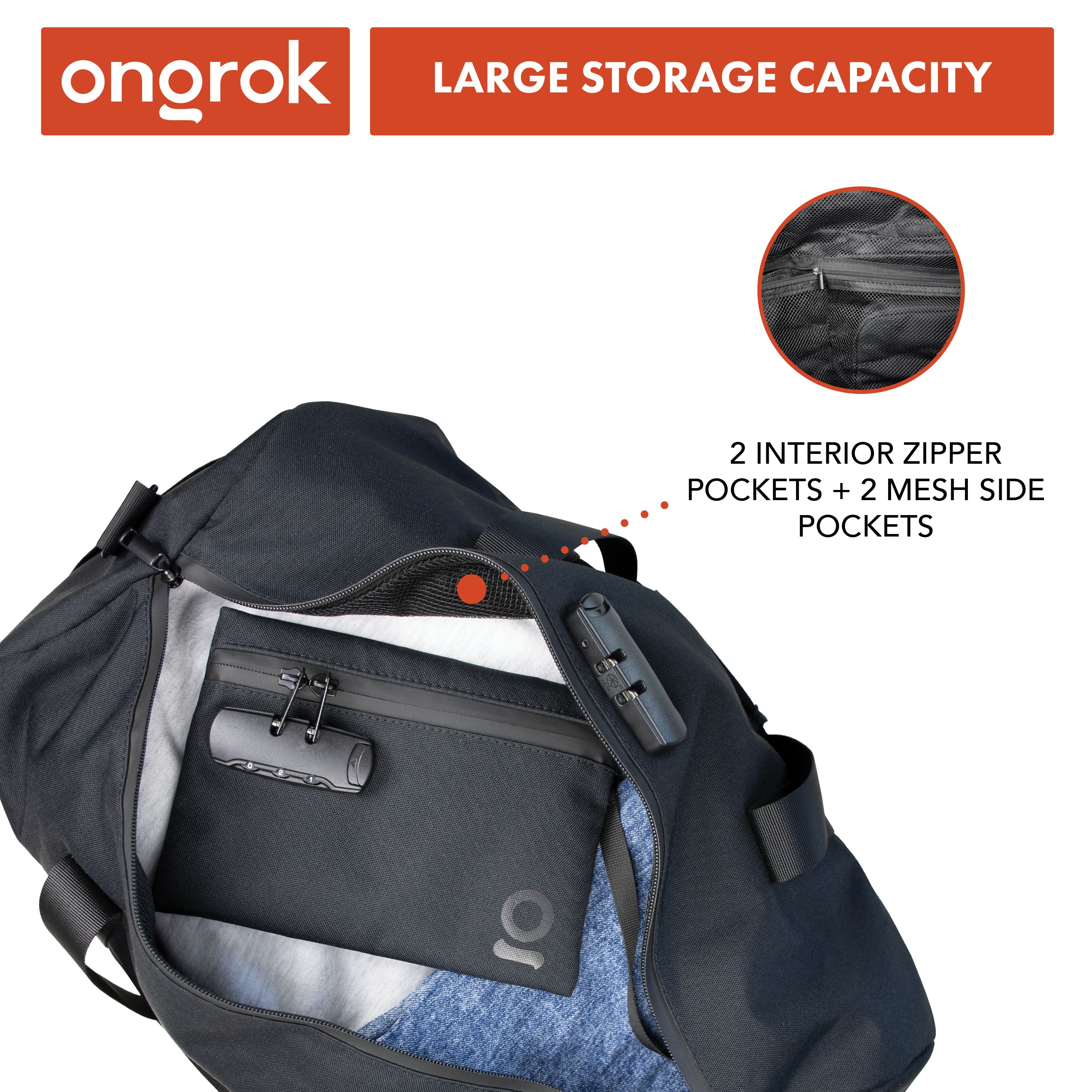 Ongrok Carbon-lined Smell proof Duffle Bag - Discreet Smoker