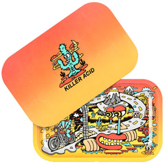 Pulsar Metal Rolling Tray W/ Lid - Road Trip / 11" x 7" - Discreet Smoker