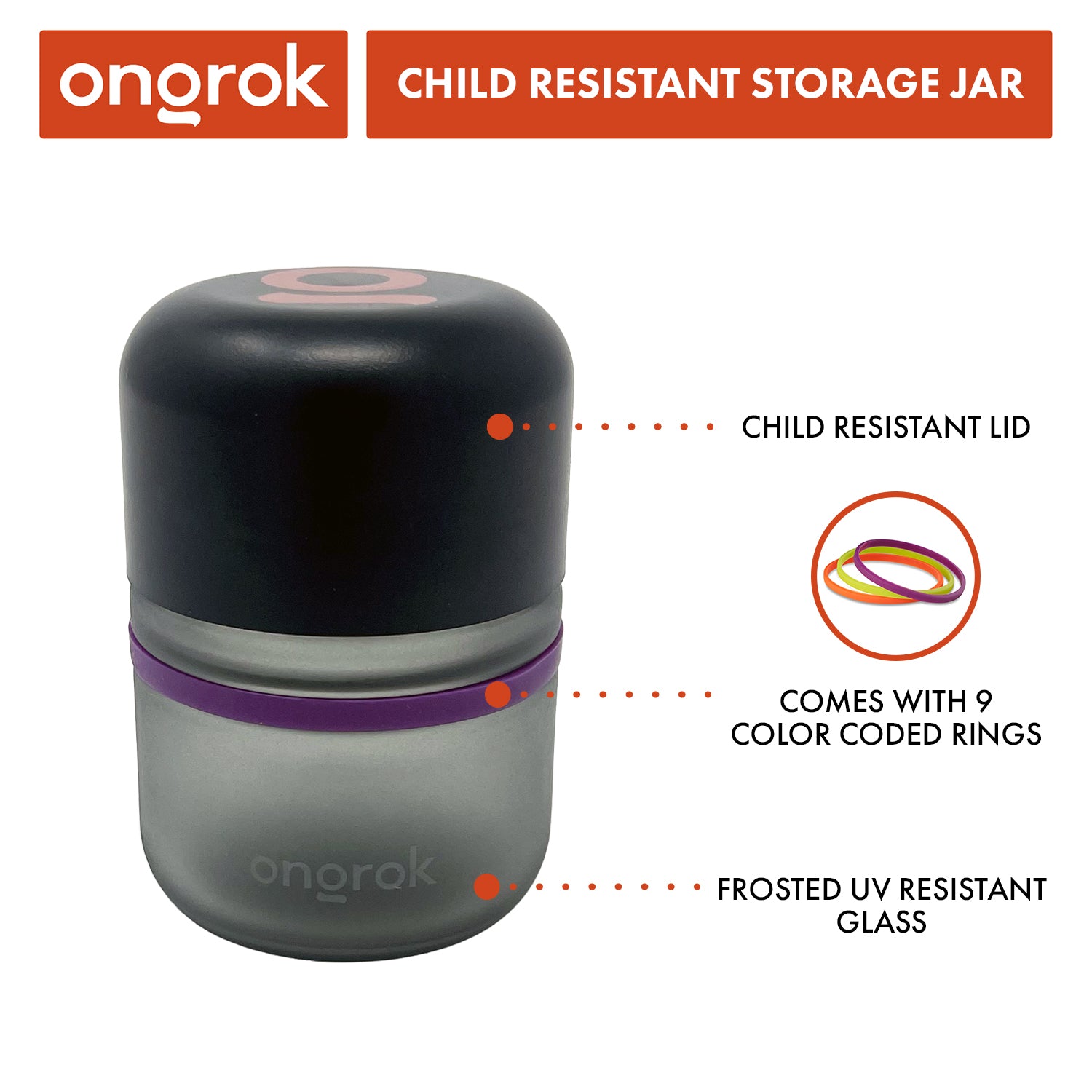 Ongrok 80ml Child Resistant Jar | 6 Pack