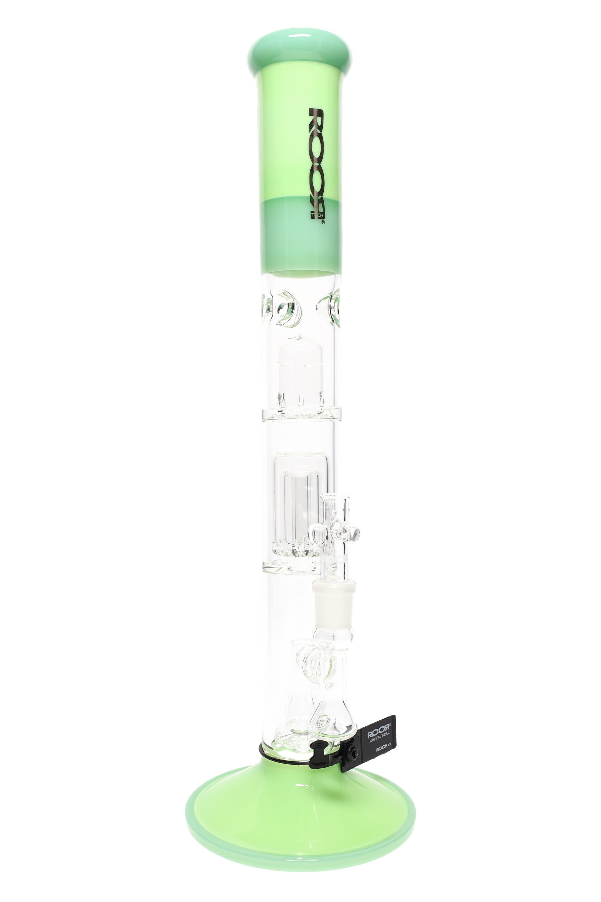 ROOR Tech Stemless Straight Tube Bong – Multi Percs – 18″ – 5 mm - Discreet Smoker