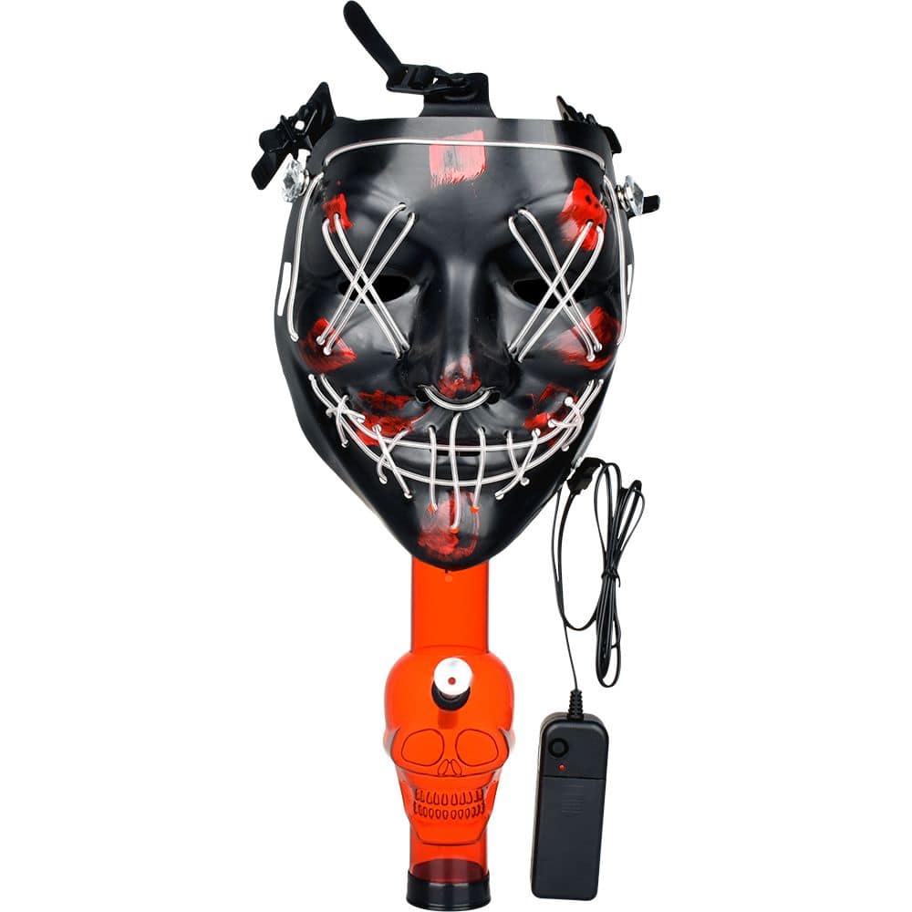 Scary Purge Light Up Gas Mask & Acrylic Water Pipe Set - 8" - Discreet Smoker