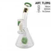 Thug Life | 7" Cube Perc Green Glass Water Pipe - Discreet Smoker