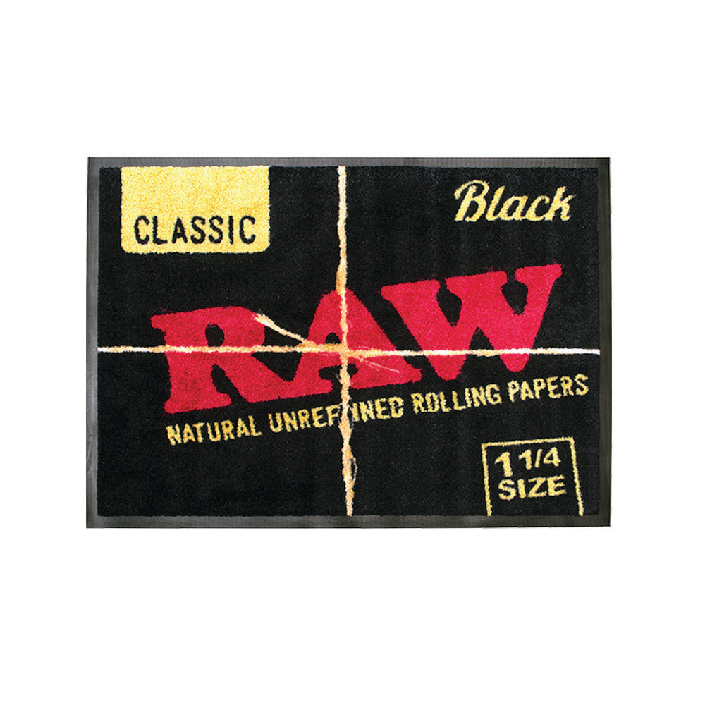 RAW Black Door Mat - Discreet Smoker