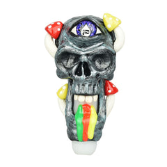 Pulsar Rainbow Puking Skull Spoon Pipe - 5.5" - Discreet Smoker