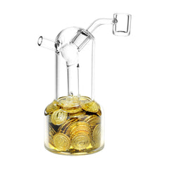 Crypto Currency Glass Dab Rig - 6" / 14mm F - Discreet Smoker