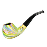 Pulsar Shire Pipes The Sundog | Bent Apple Tapered Stem Rainbow Wood Pipe - Discreet Smoker
