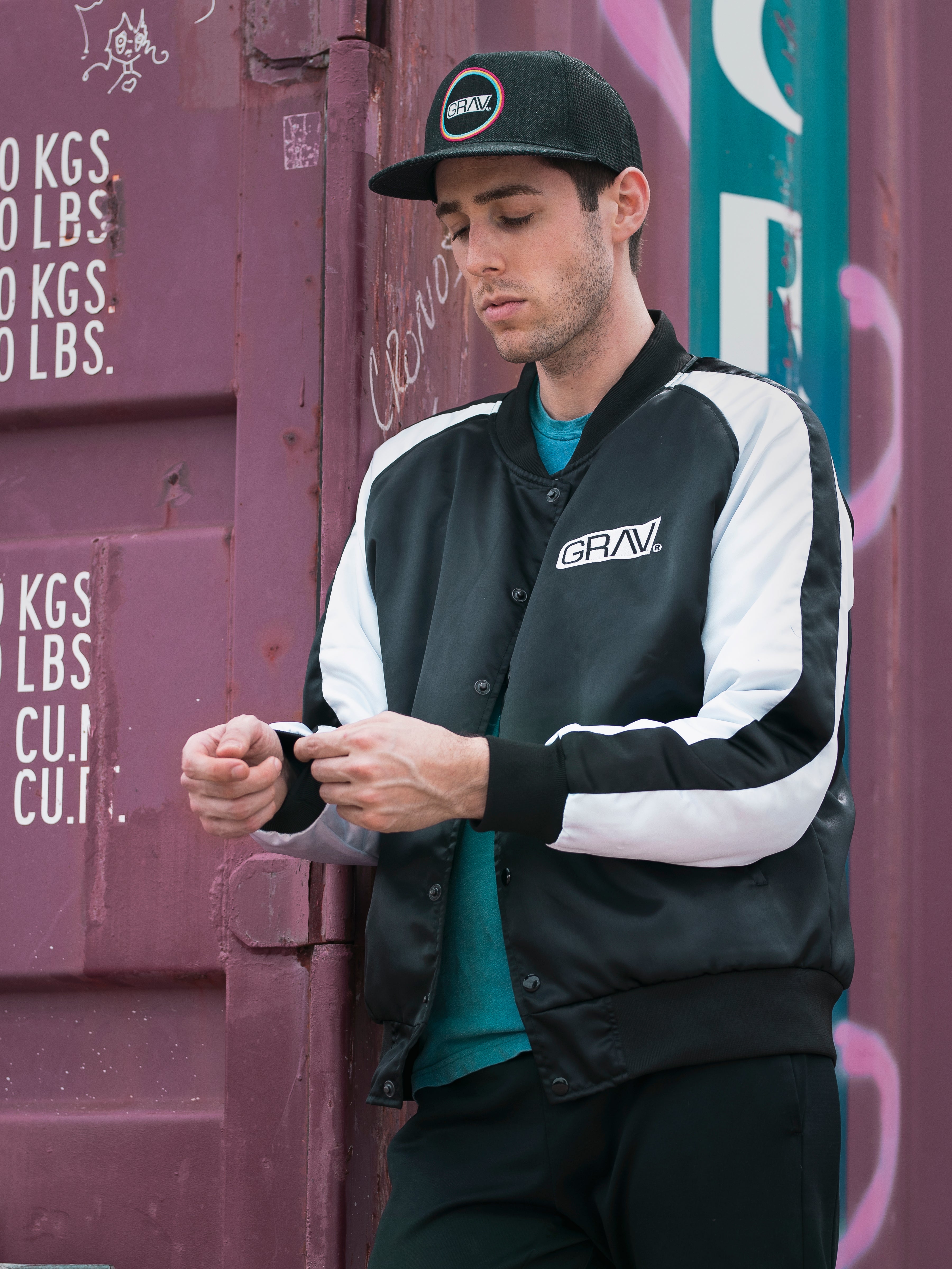 GRAV® Satin Bomber Jacket - Discreet Smoker