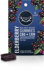 WYLD CBD Real Fruit Infused CBD + CBN Sleep Elderberry Gummies - Discreet Smoker