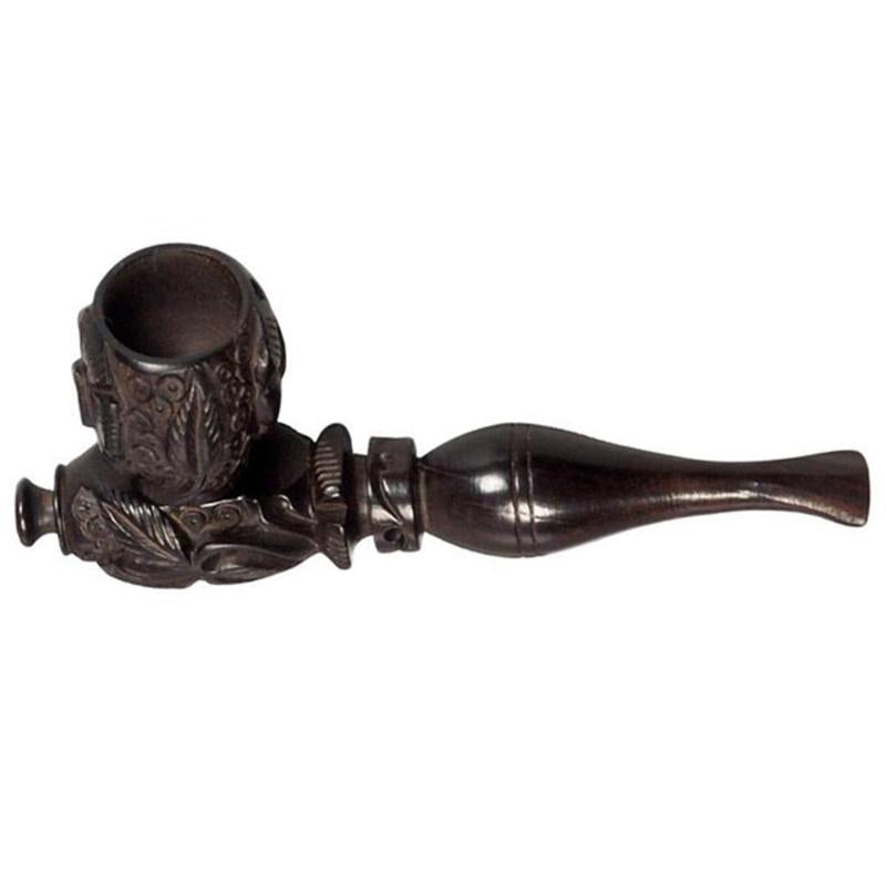 Carved Wood Hand Pipe - Discreet Smoker