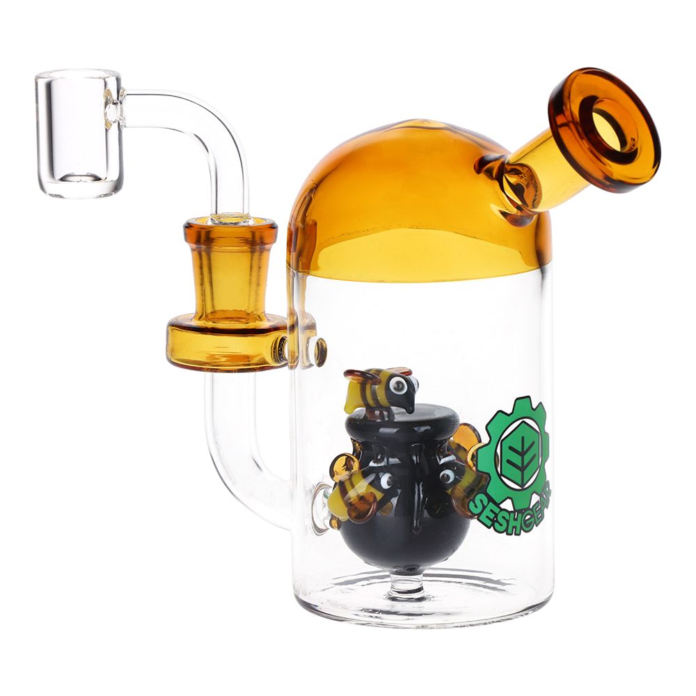 SeshGear Buzzin' Around the Honey Pot Glass Dab Rig - 5" / 14mm F - Discreet Smoker