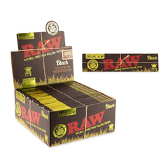 RAW Black Organic Hemp King Size Slim Rolling Paper Counter Display 50ct