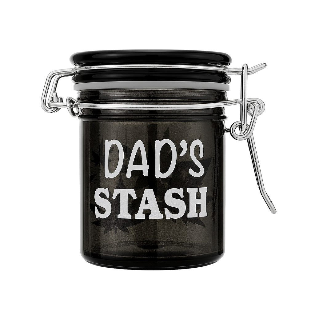 AIRTIGHT GLASS DAD'S STASH STORAGE JAR - Discreet Smoker