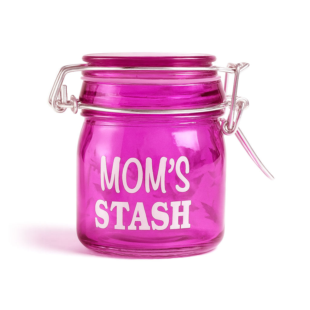 AIRTIGHT GLASS MOM'S STASH STORAGE JAR - Discreet Smoker