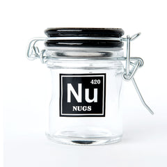 AIRTIGHT GLASS NUGS PERIODIC SYMBOL STORAGE JAR - Discreet Smoker