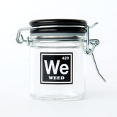 AIRTIGHT GLASS WEED PERIODIC SYMBOL STORAGE JAR - Discreet Smoker