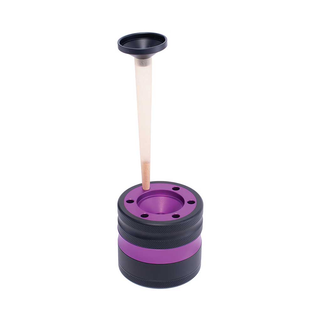 ALUMINIUM GRINDER W/ CONE HOLDER & FUNNEL - Discreet Smoker