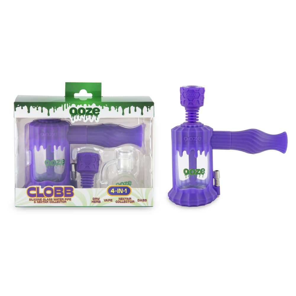 Ooze Clobb Silicone Water Pipe and Dab Straw - Discreet Smoker
