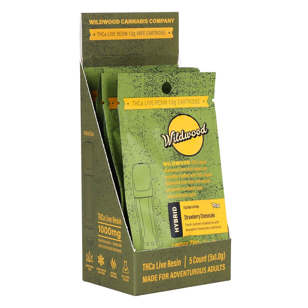 Wildwood Dispensary Grade Live Resin THCA Cartridge | 1g | 5ct Display - Discreet Smoker