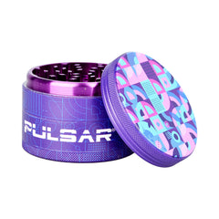 Pulsar Design Series Grinder with Side Art - Candy Floss / 4pc / 2.5" - Discreet Smoker