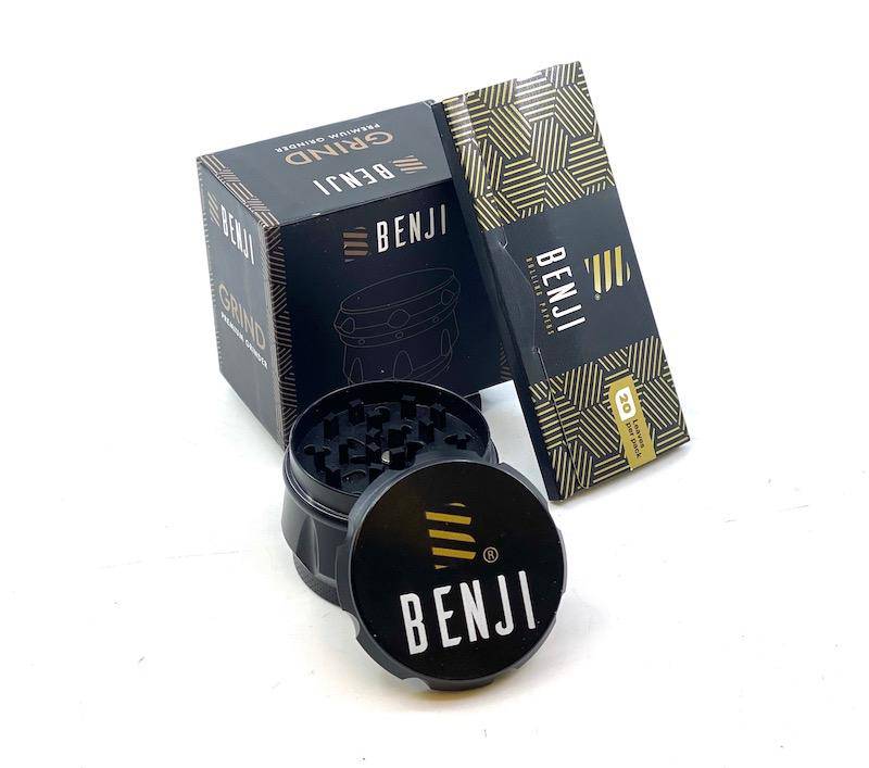 Benji GRIND - Aluminum Grinder + Booklet - Discreet Smoker