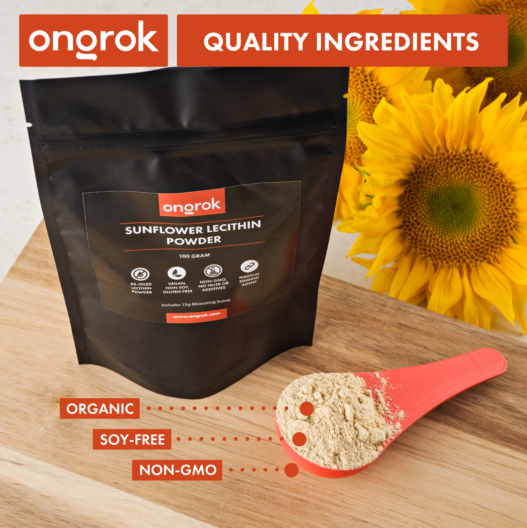 ONGROK’S Non-GMO Sunflower Lecithin Powder - Discreet Smoker