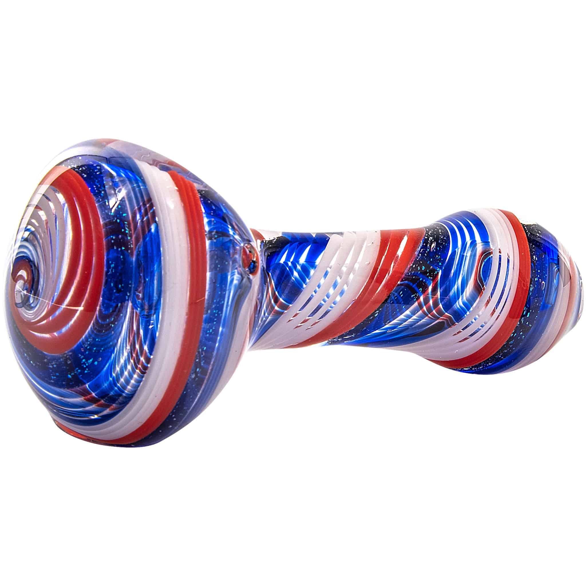 LA Pipes Stars and Stripes Independence Glass Spoon Pipe - Discreet Smoker