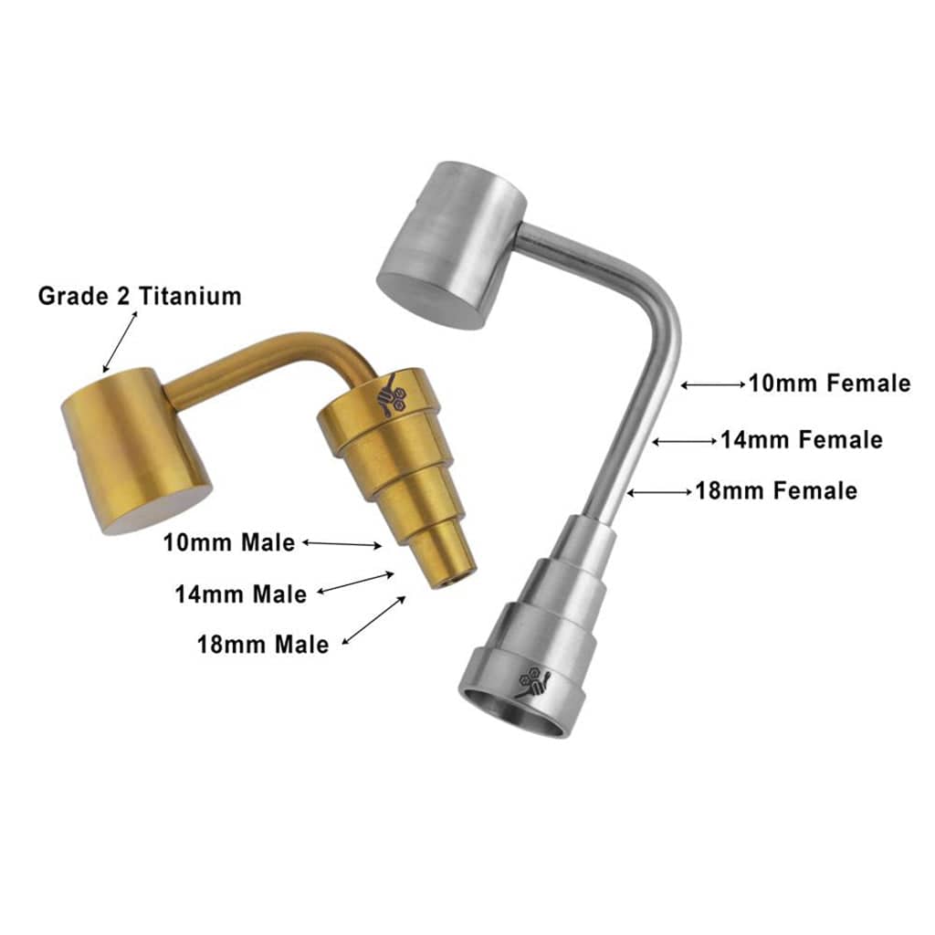 TITANIUM 6 IN 1 LONG NECK BANGER DAB NAIL - Discreet Smoker