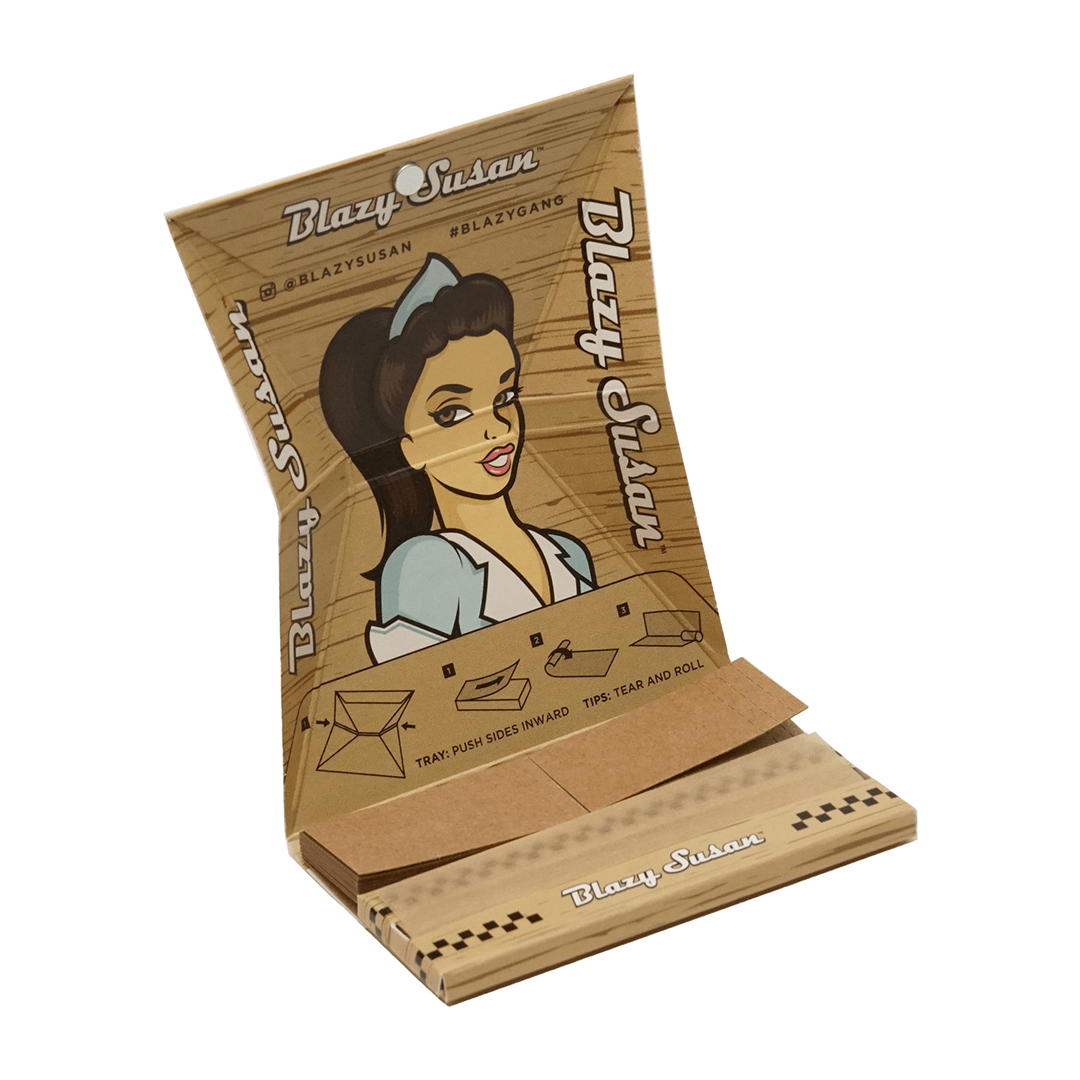 Blazy Susan Unbleached Rolling Papers - Discreet Smoker