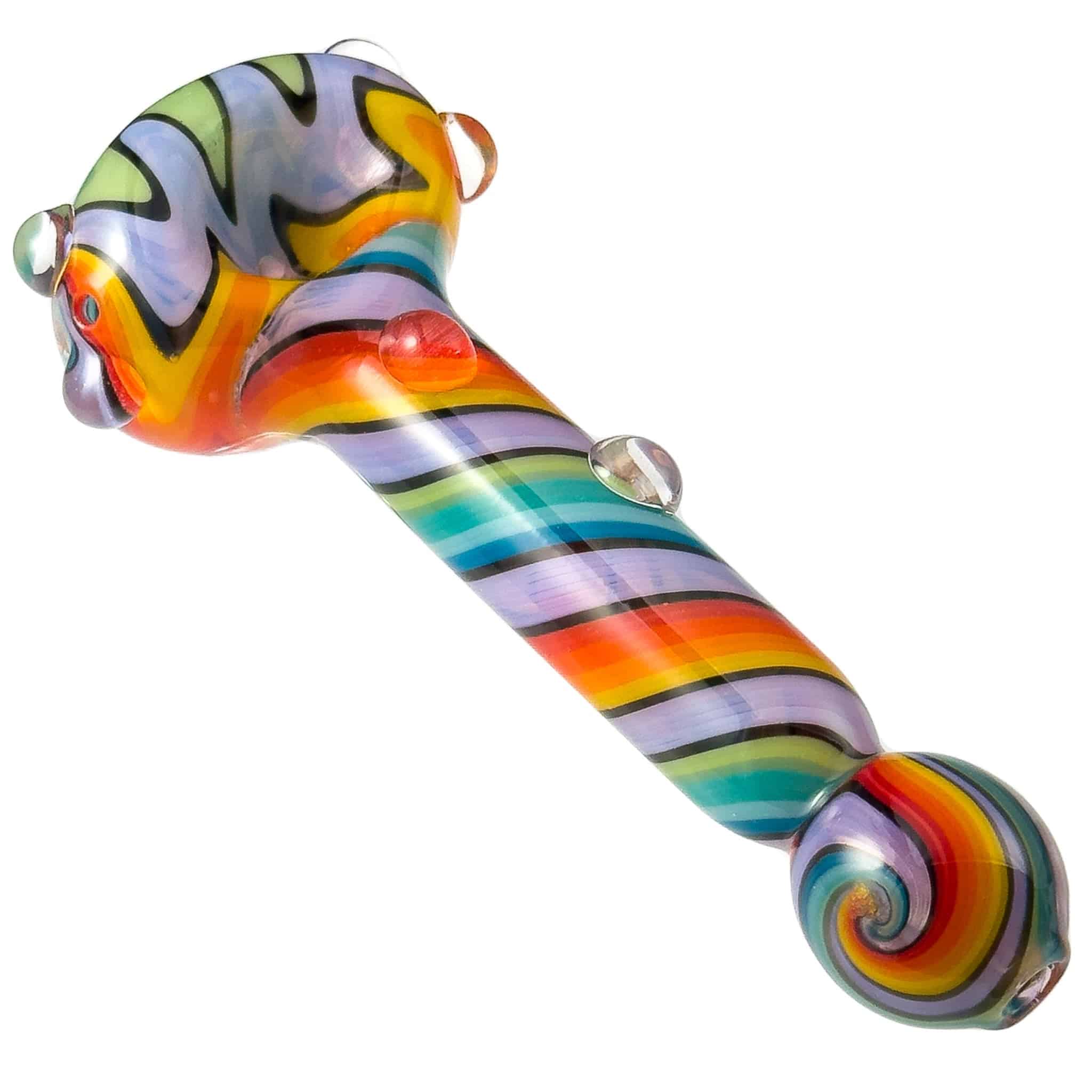 Spiral Body Wig-wag Head with Bulb Mouthpiece (Various Colors) - Discreet Smoker