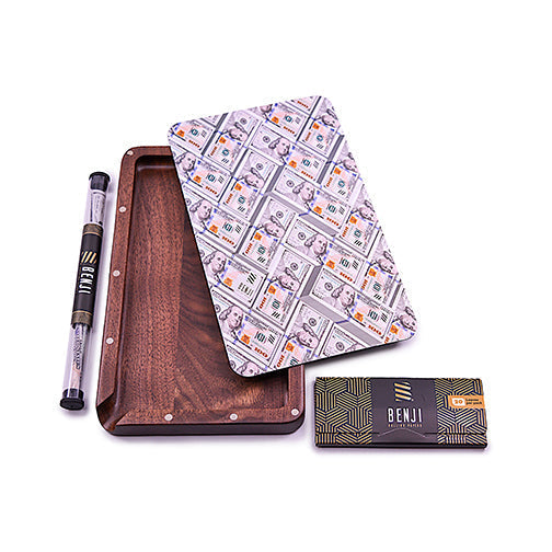 Benji - Walnut Tray w/ Magnetic Lid Kit - USD - Discreet Smoker