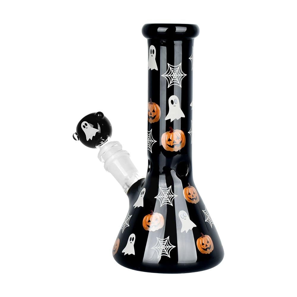 Halloween Decoration Glow Glass Water Pipe - 7.75" / 14mm F - Discreet Smoker