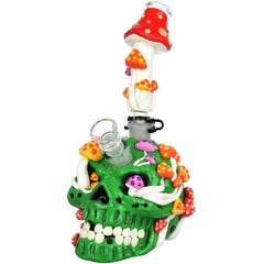 Mushroom Garden Sugar Skull Water Pipe - 10" / 19mm F - Discreet Smoker